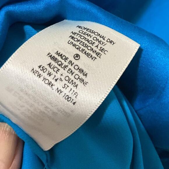 Alice + Olivia Bright blue twist tie silk blouse - Picture 9 of 9